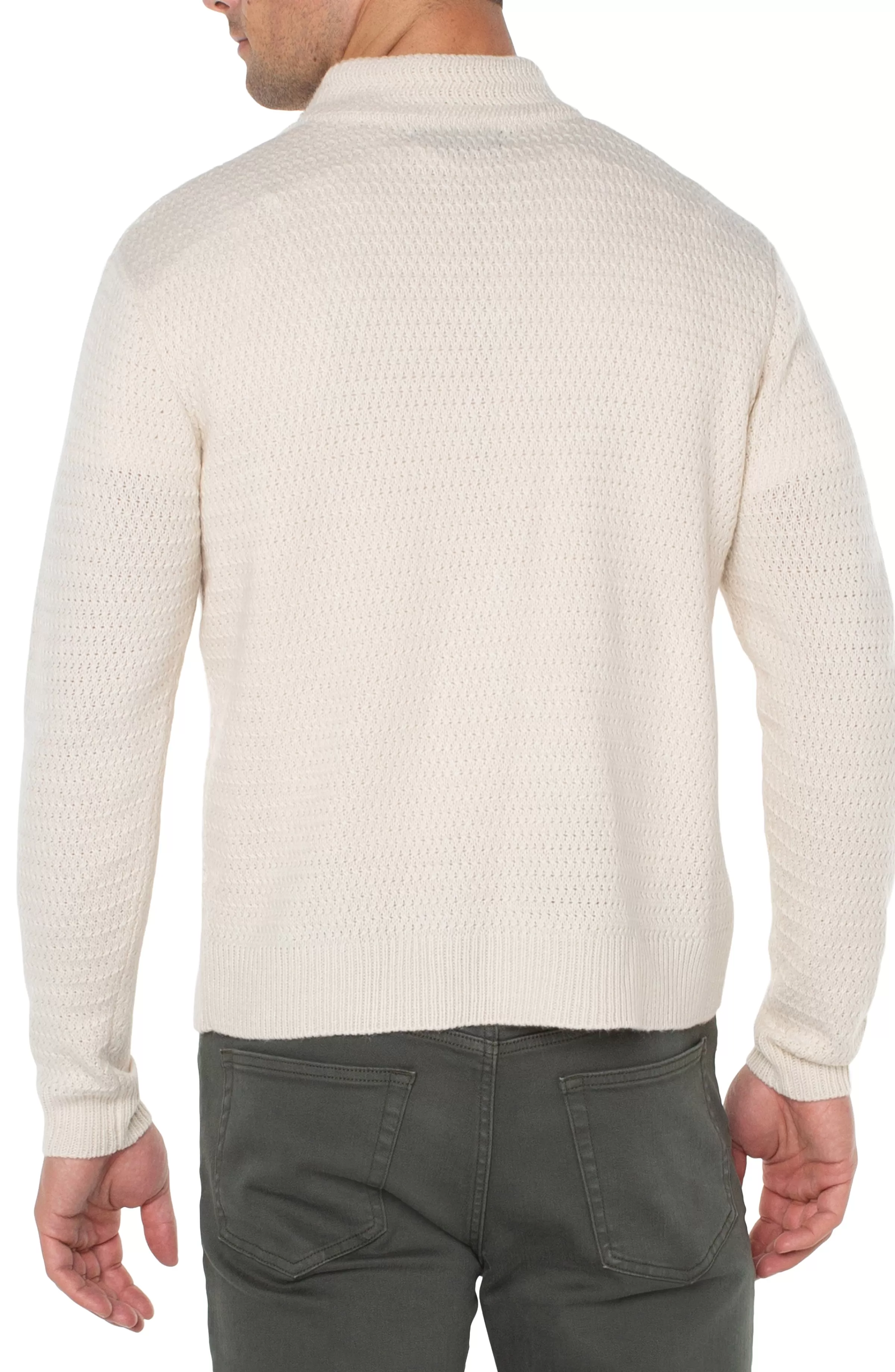 BUTTON MOCK NECK SWEATER*Liverpool Los Angeles Discount