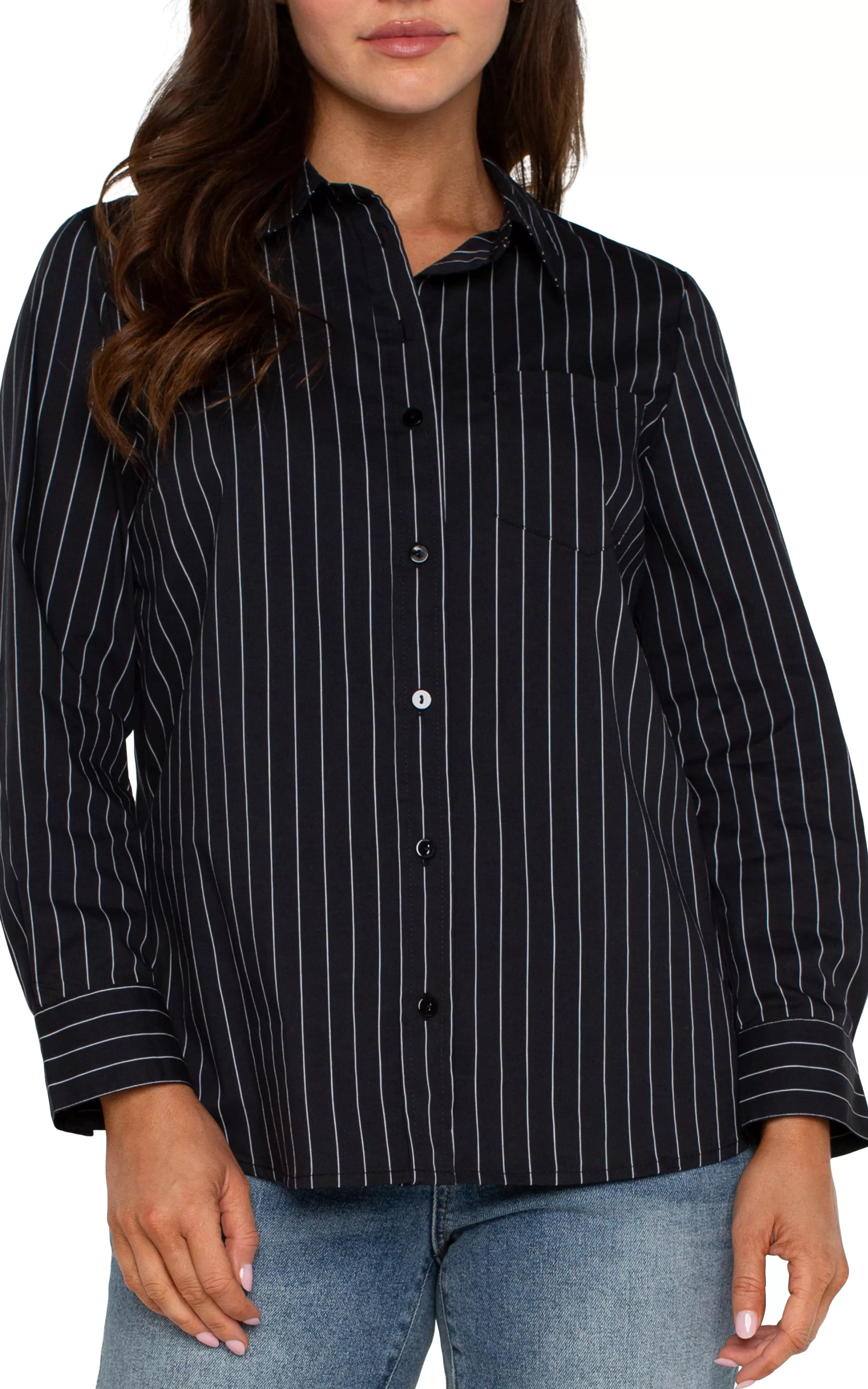 CLASSIC BUTTON FRONT POPLIN SHIRT*Liverpool Los Angeles Sale