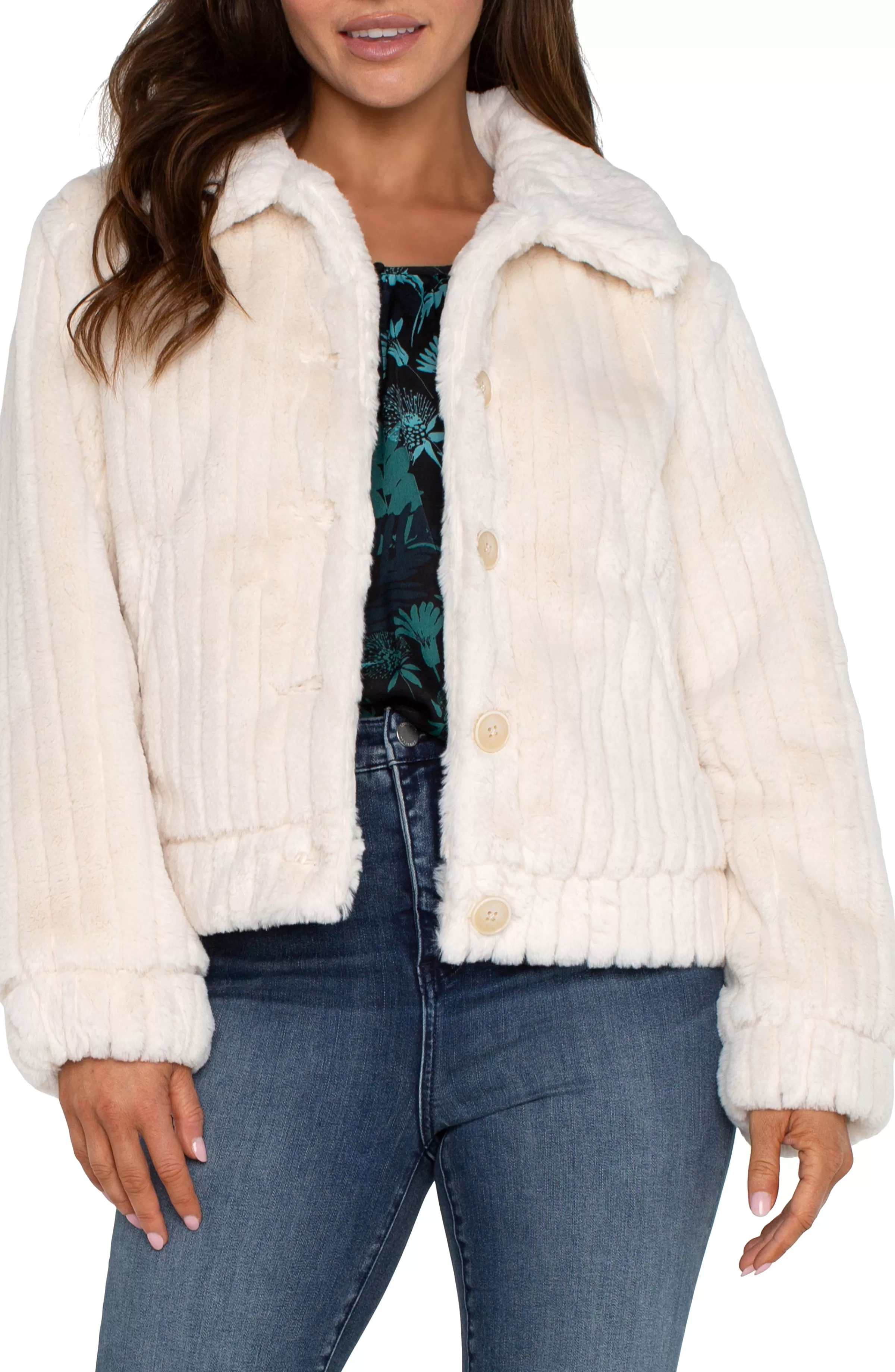 FAUX FUR TRUCKER JACKET*Liverpool Los Angeles Outlet