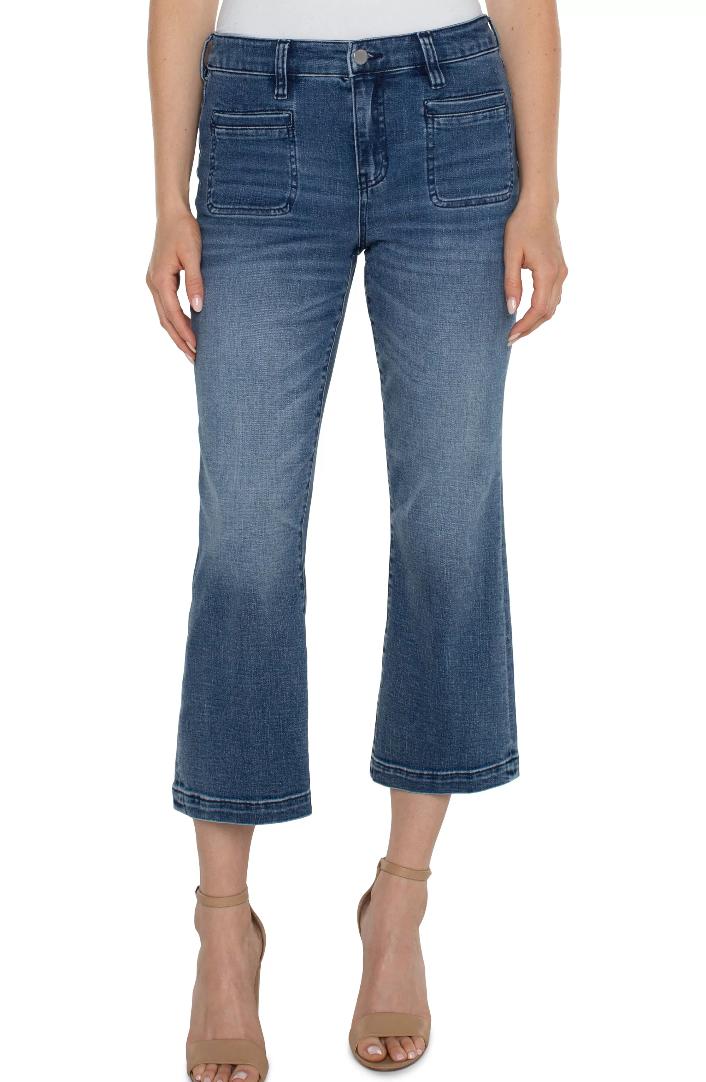 HANNAH CROP FLARE WITH WELT POCKETS - ECO*Liverpool Los Angeles Outlet