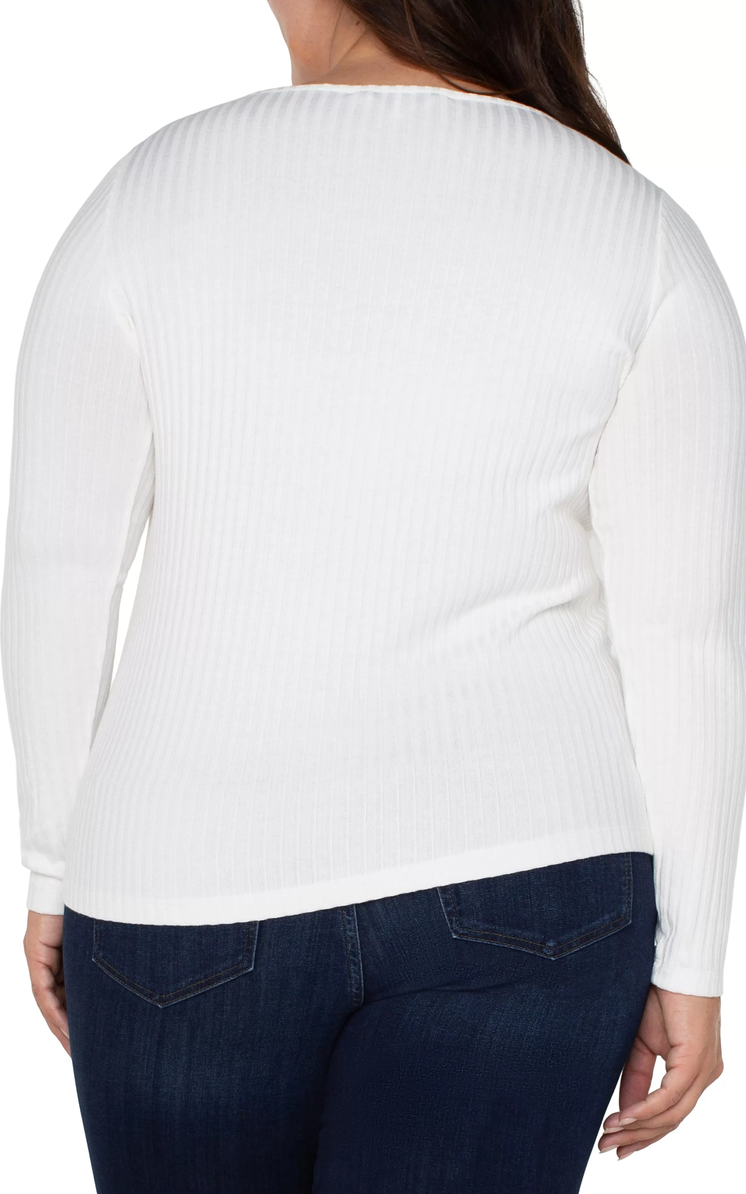 LONG SLEEVE BOAT NECK KNIT TOP*Liverpool Los Angeles Best Sale