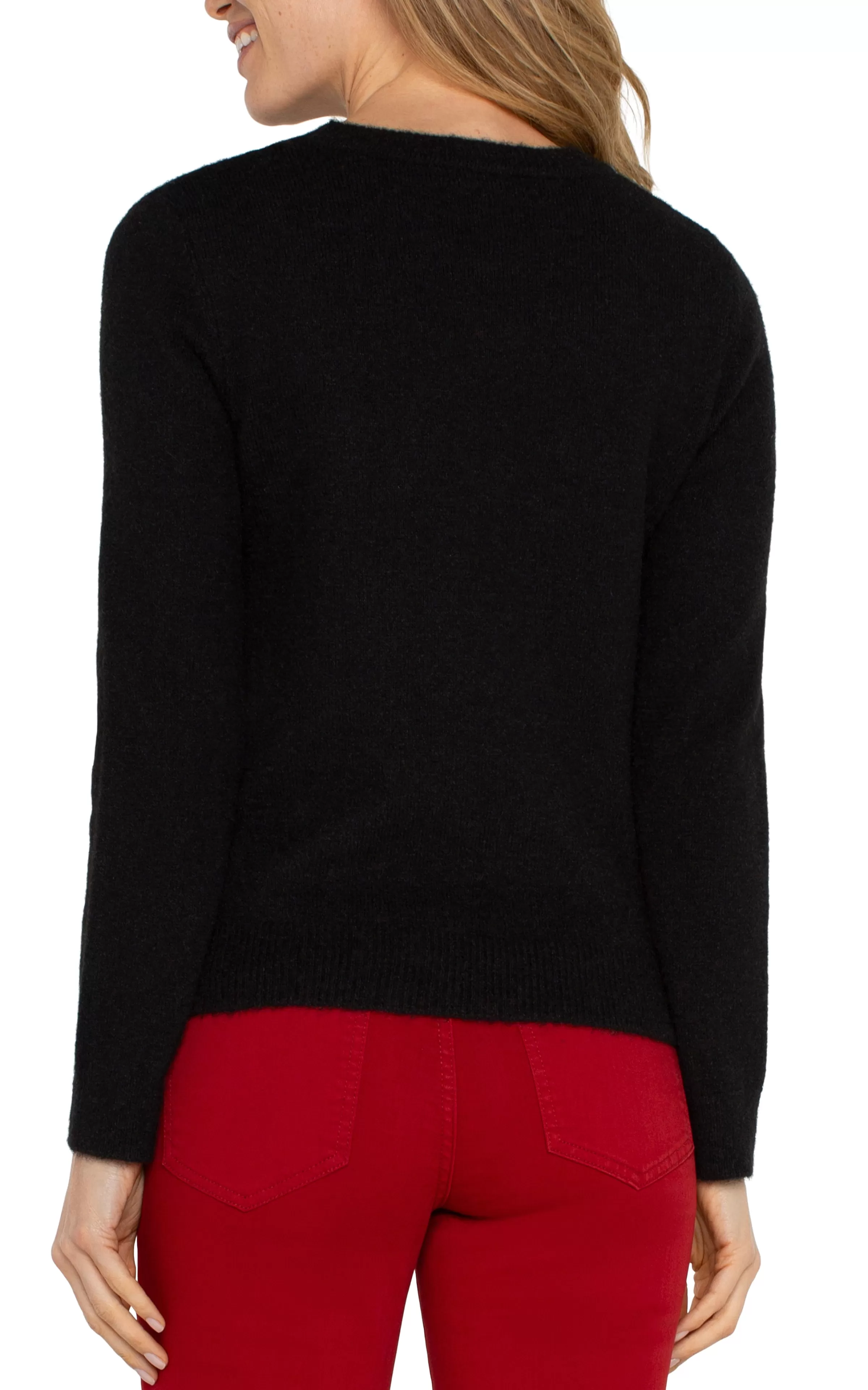 LONG SLEEVE CUT OUT BOW NECK SWEATER*Liverpool Los Angeles Discount