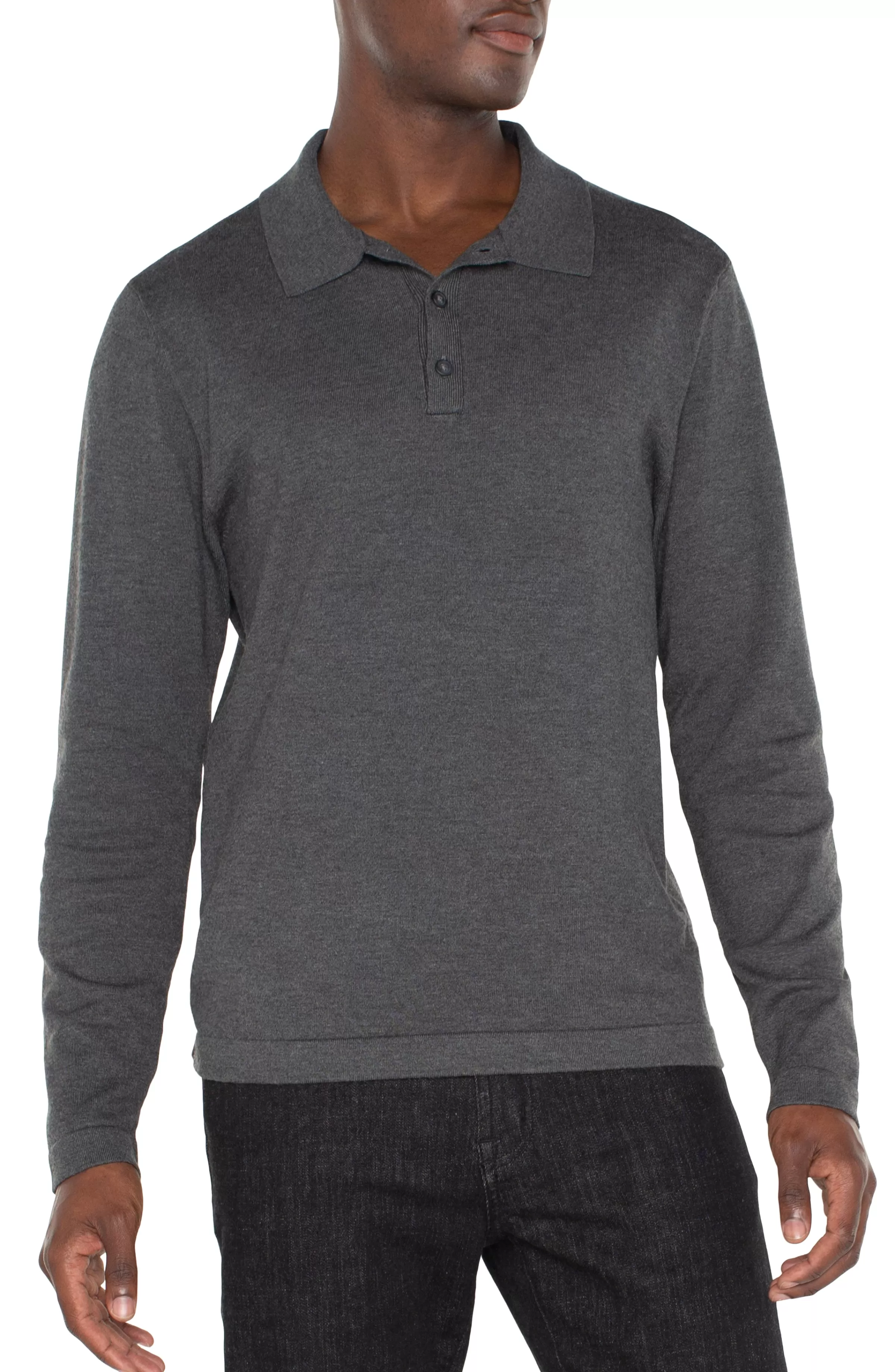 LONG SLEEVE KNIT POLO*Liverpool Los Angeles Fashion