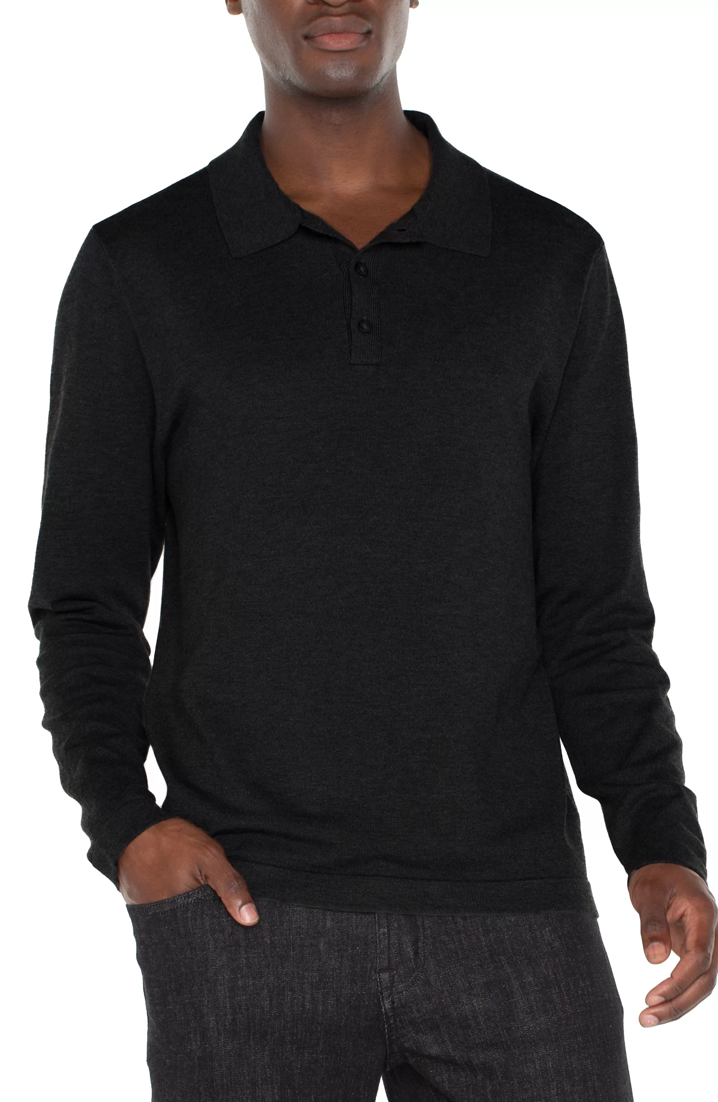 LONG SLEEVE KNIT POLO*Liverpool Los Angeles Sale