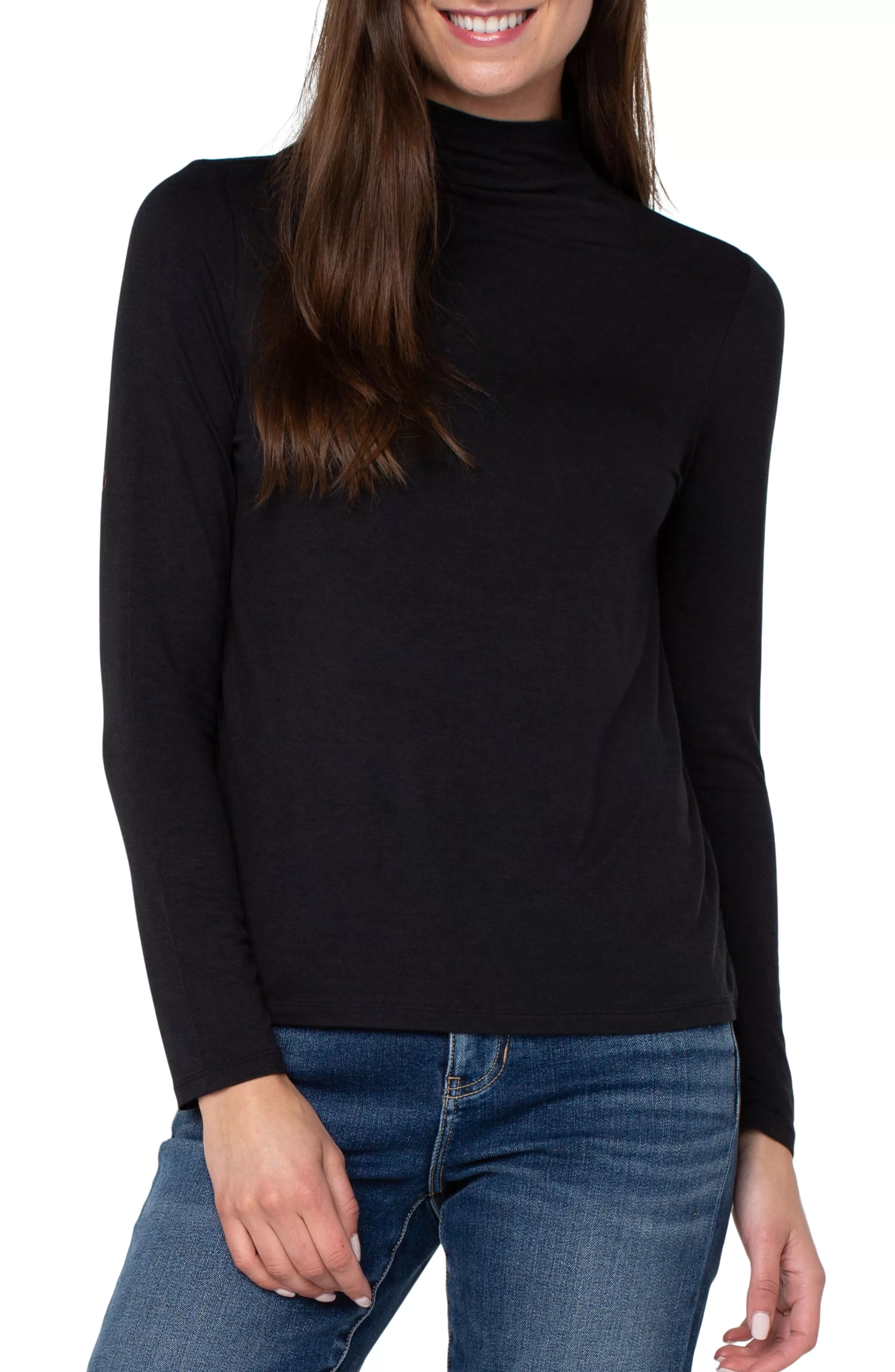 MOCK NECK LONG SLEEVE KNIT TOP*Liverpool Los Angeles Fashion