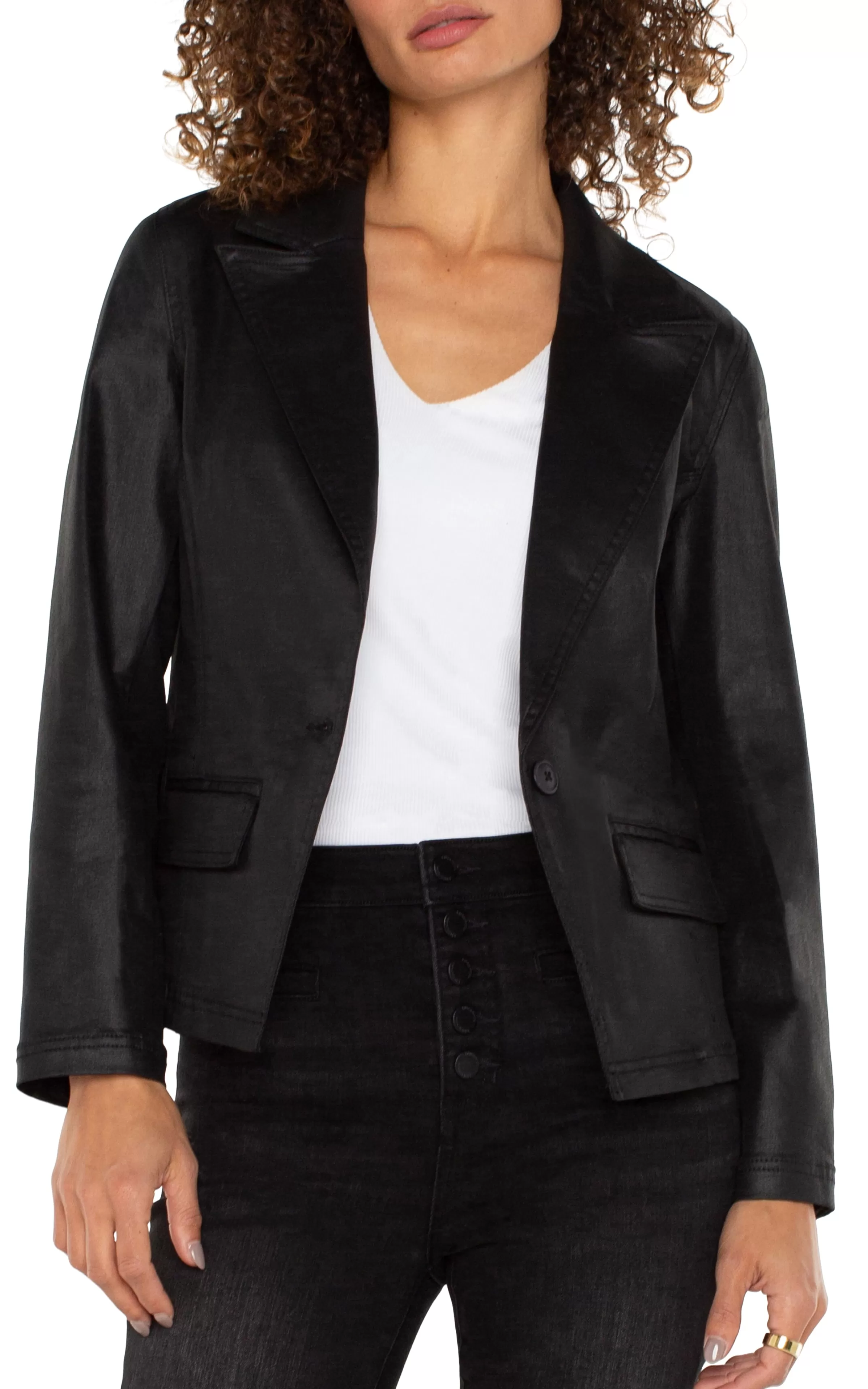 NOTCH COLLAR ONE BUTTON BLAZER*Liverpool Los Angeles Discount