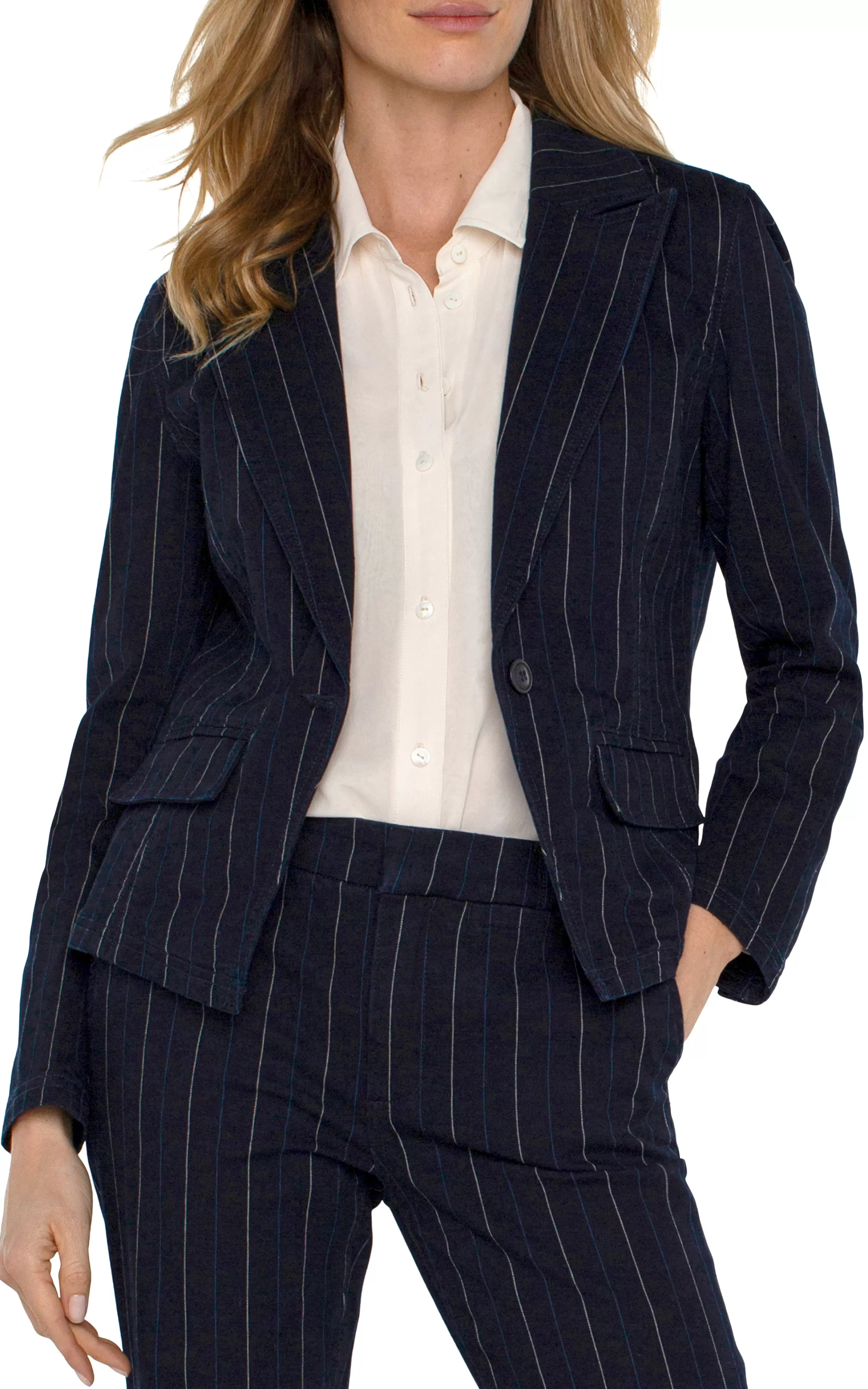 NOTCH COLLAR ONE BUTTON BLAZER*Liverpool Los Angeles Flash Sale