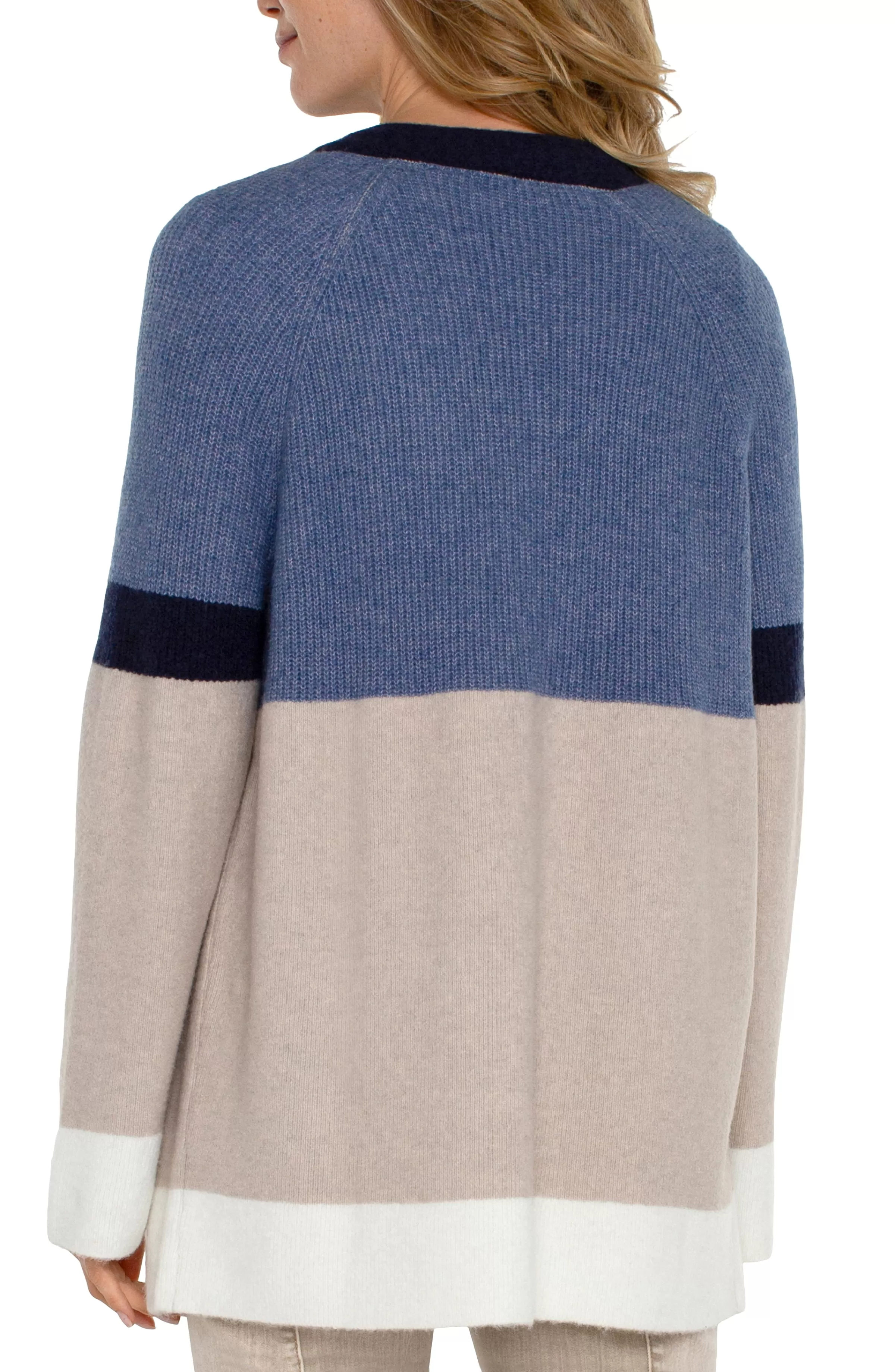 OPEN FRONT COLOR BLOCK CARDIGAN*Liverpool Los Angeles New