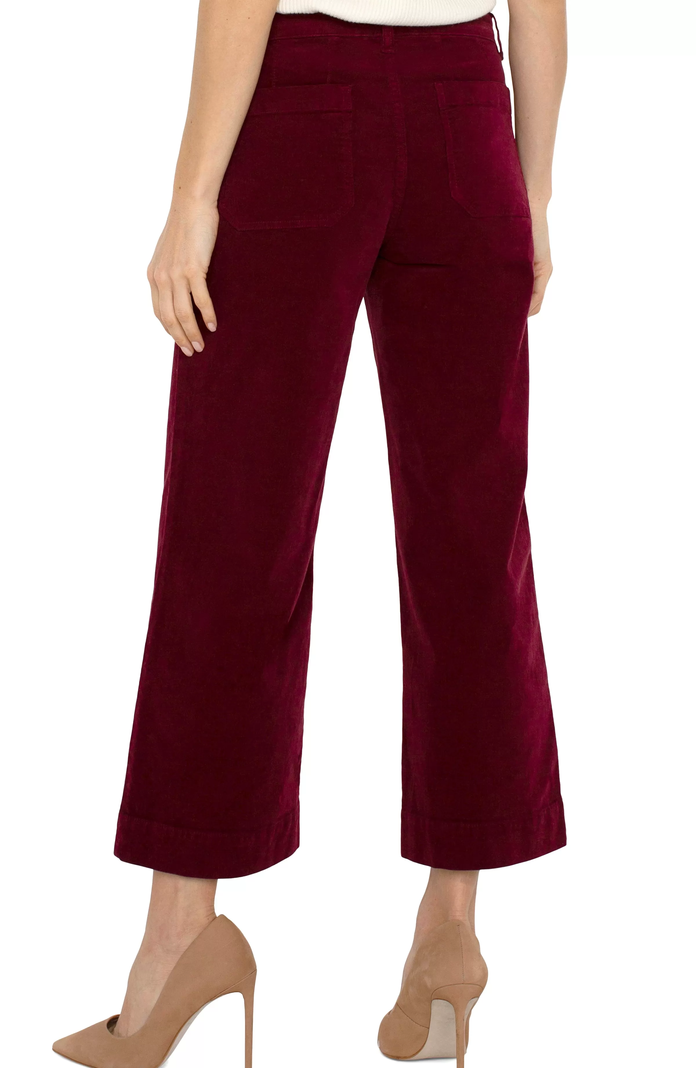 PETITE CORDUROY CROP WIDE LEG*Liverpool Los Angeles Discount