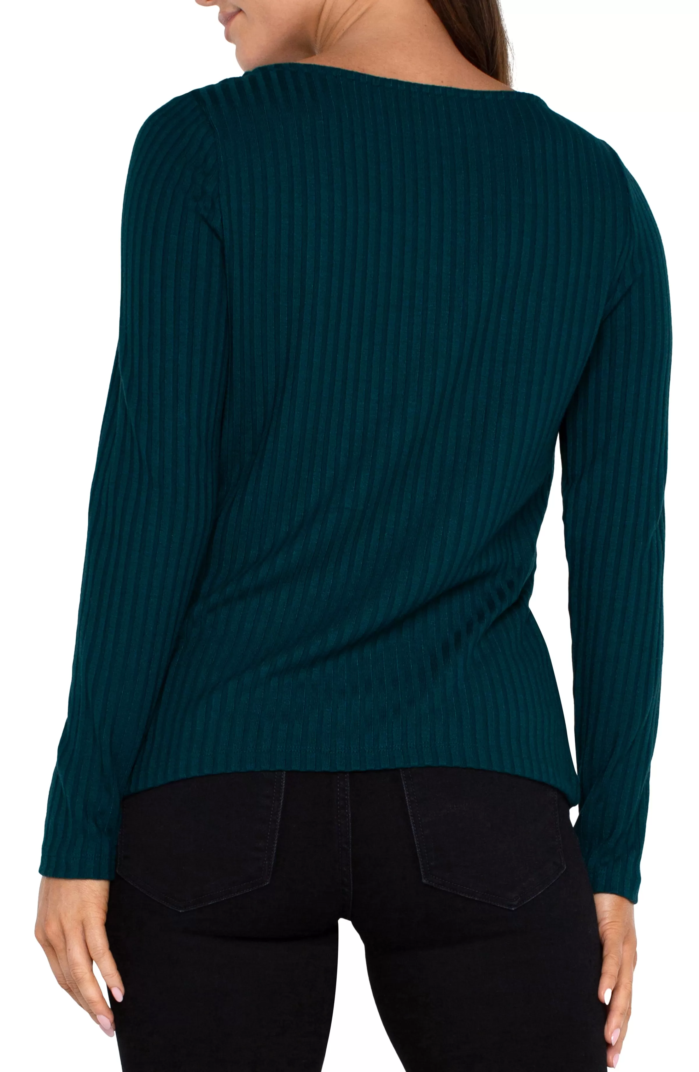 PETITE LONG SLEEVE BOAT NECK KNIT TOP*Liverpool Los Angeles Sale