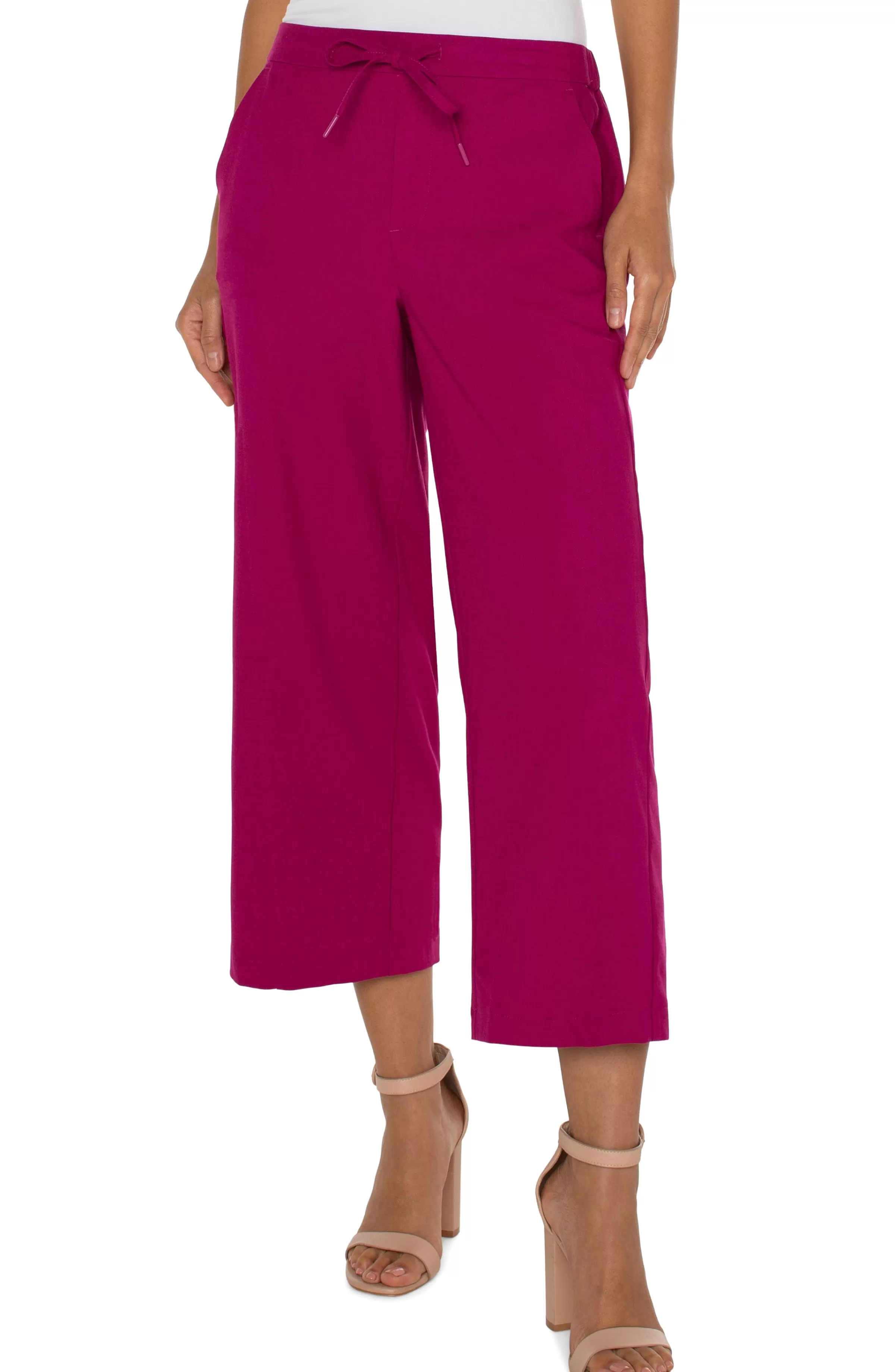 PETITE PULL-ON WIDE LEG CROP TROUSER*Liverpool Los Angeles Clearance