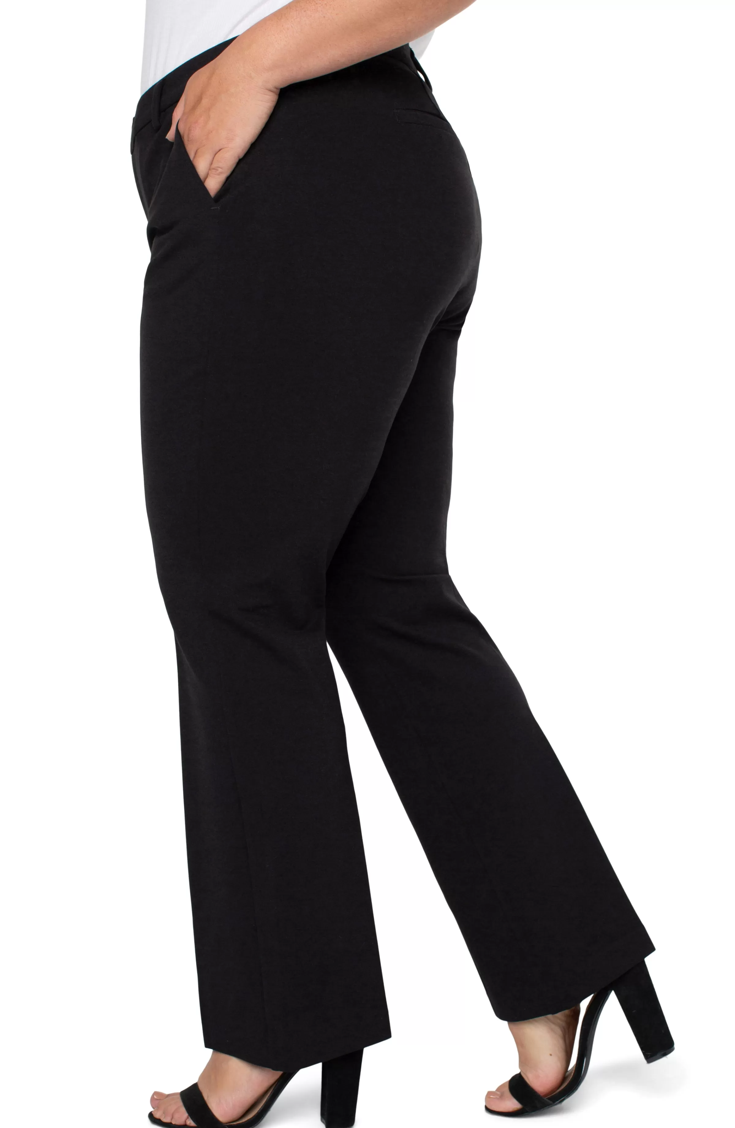 PLUS KELSEY FLARE TROUSER SUPER STRETCH PONTE*Liverpool Los Angeles Fashion