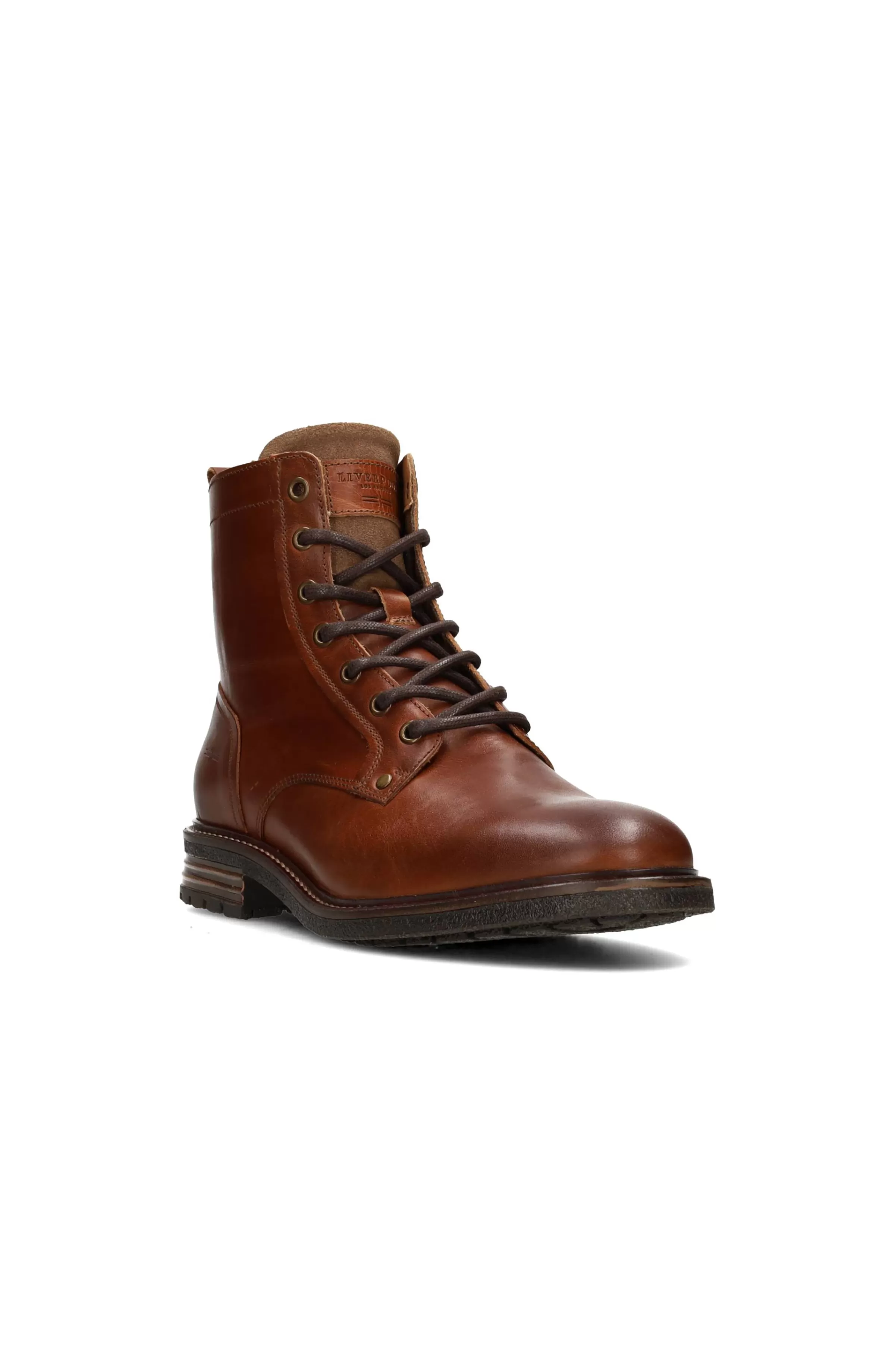 RICHARD BURNISHED LEATHER LACE UP BOOT*Liverpool Los Angeles Store