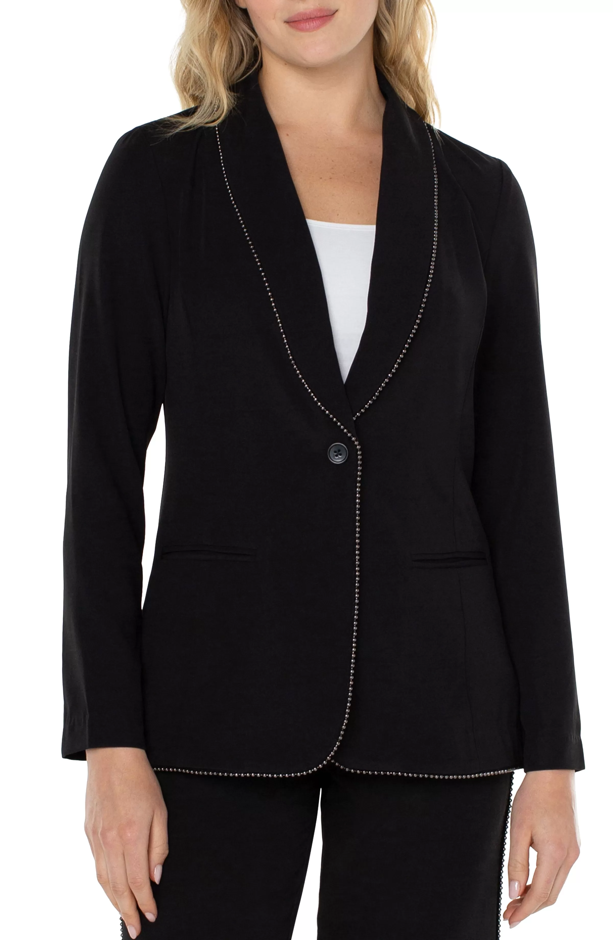 SHAWL COLLAR BLAZER WITH CHAIN DETAIL*Liverpool Los Angeles Sale