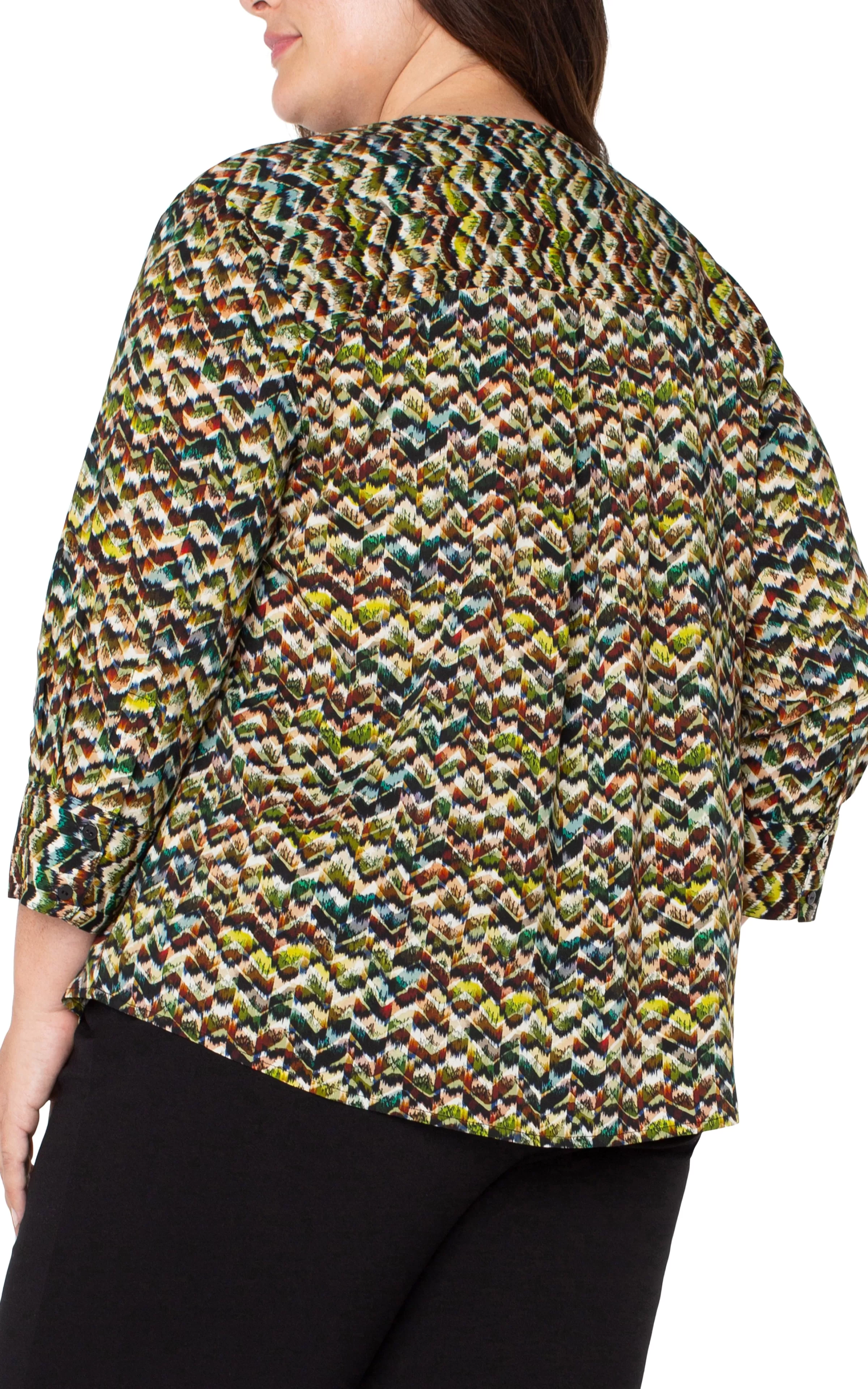 3/4 SLEEVE POPOVER WOVEN BLOUSE*Liverpool Los Angeles Shop