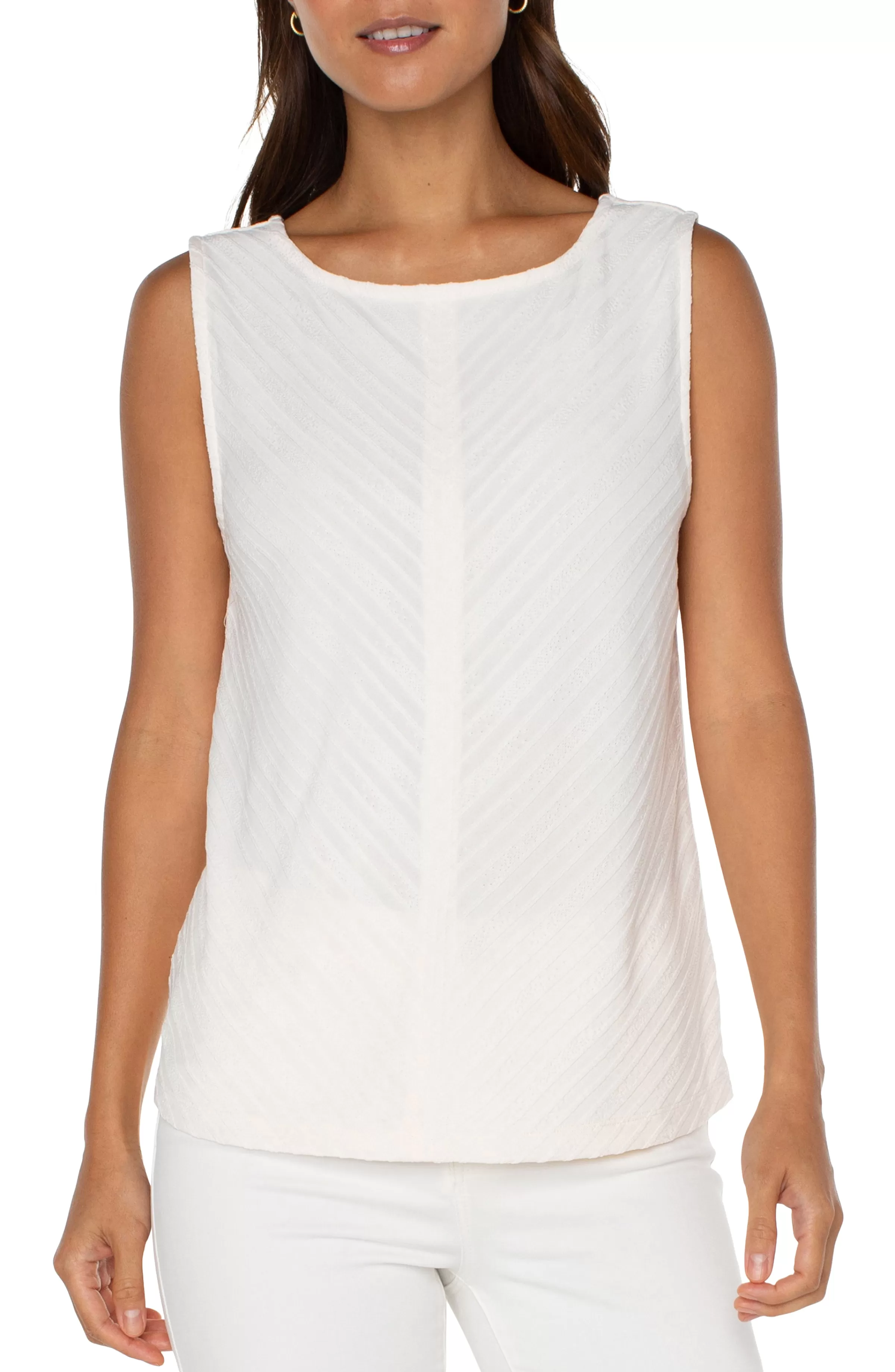 SLEEVELESS BOAT NECK KNIT TOP*Liverpool Los Angeles Store