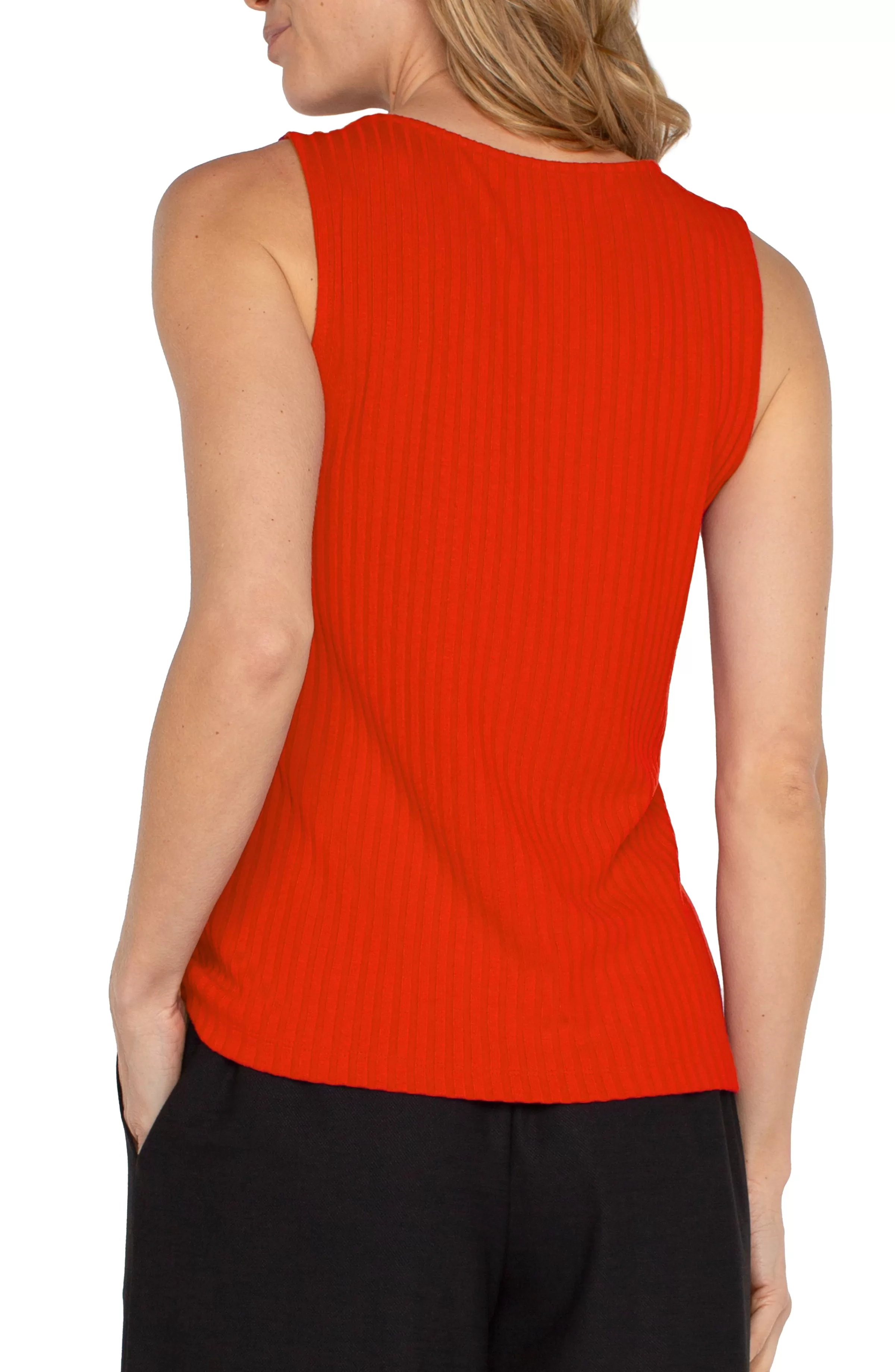 SLEEVELESS BOAT NECK RIB KNIT TOP*Liverpool Los Angeles Store