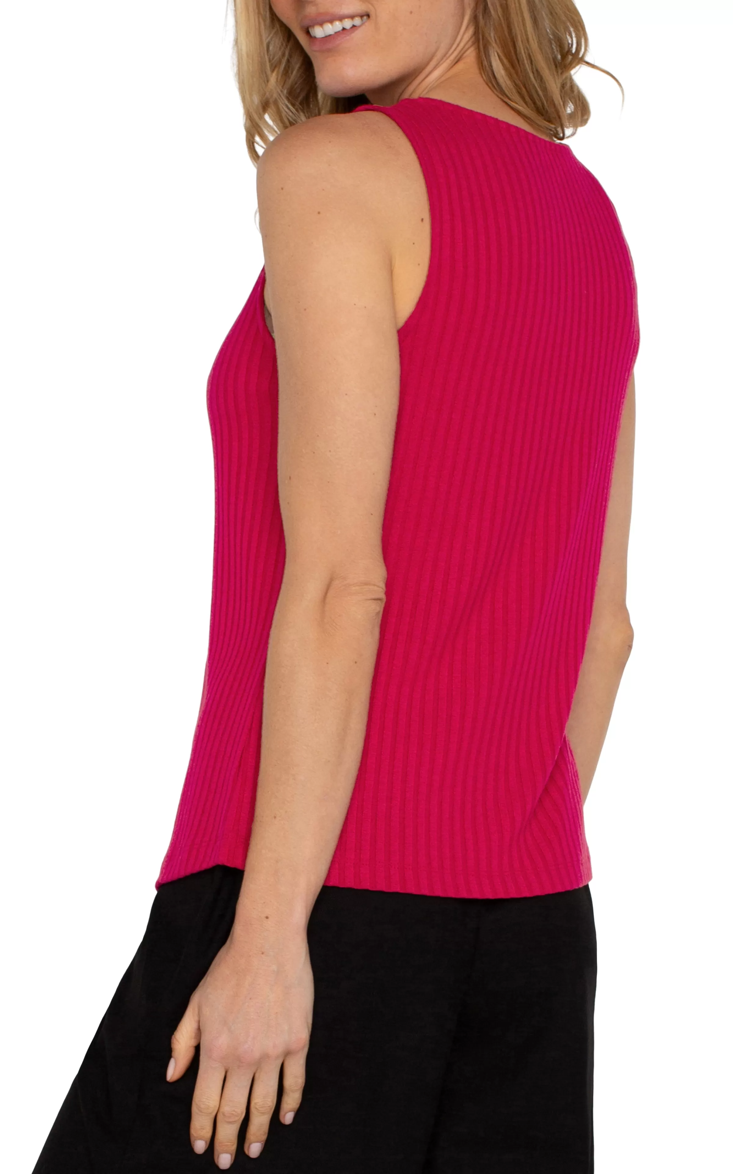 SLEEVELESS BOAT NECK RIB KNIT TOP*Liverpool Los Angeles Hot