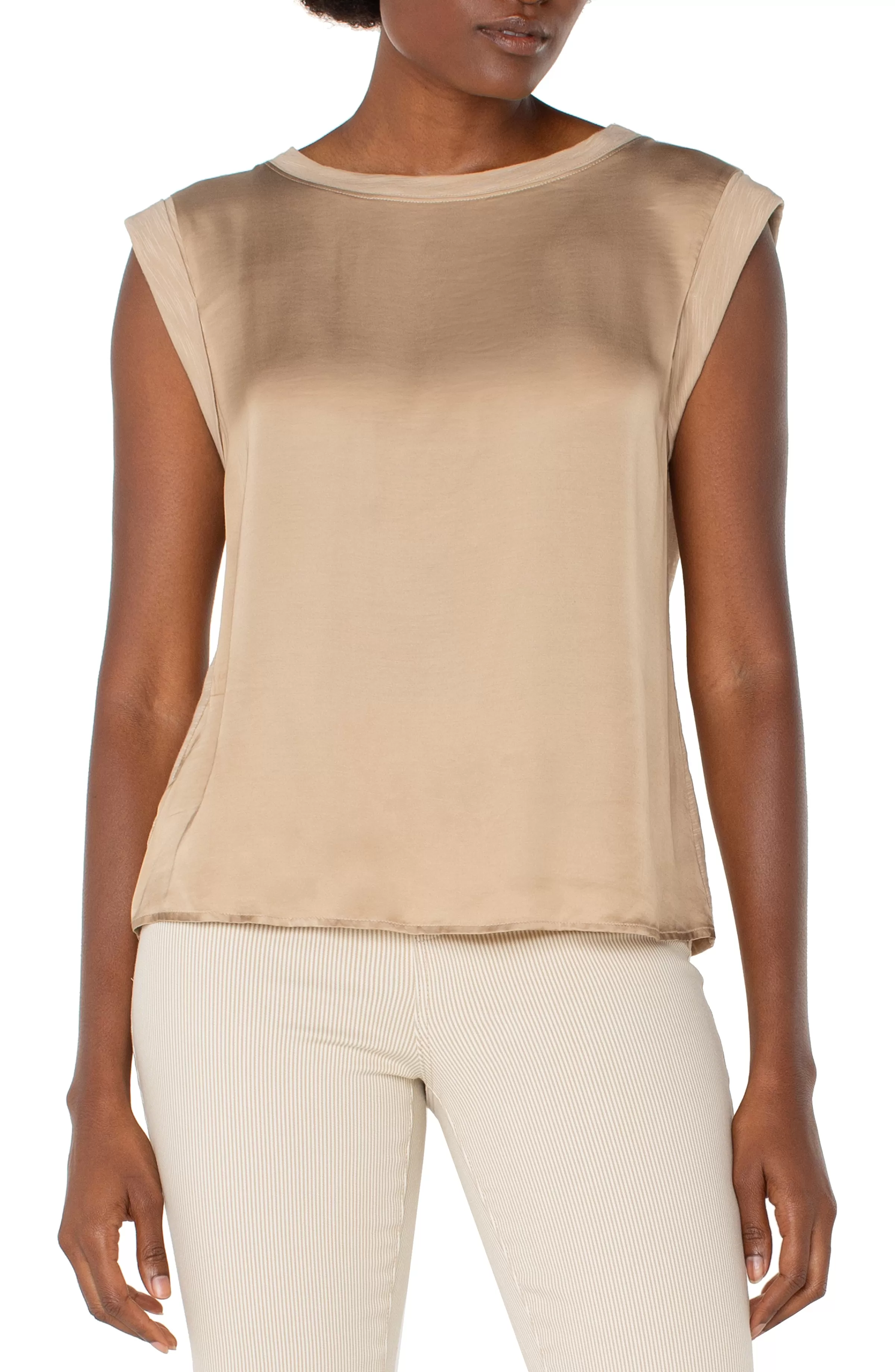 SLEEVELESS WOVEN KNIT TOP*Liverpool Los Angeles Shop