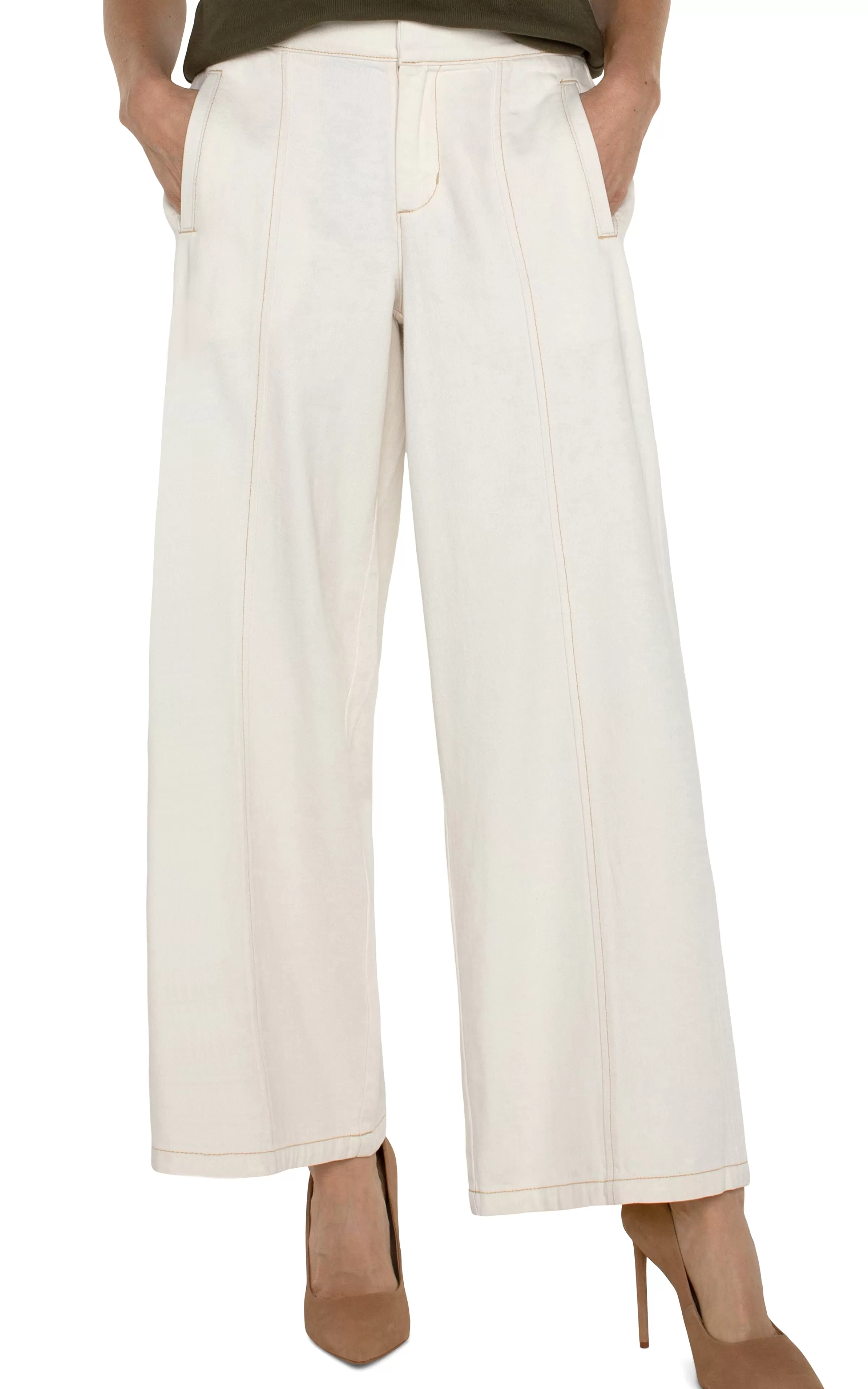 WIDE LEG TROUSER WITH ELASTIC WAISTBAND*Liverpool Los Angeles Flash Sale